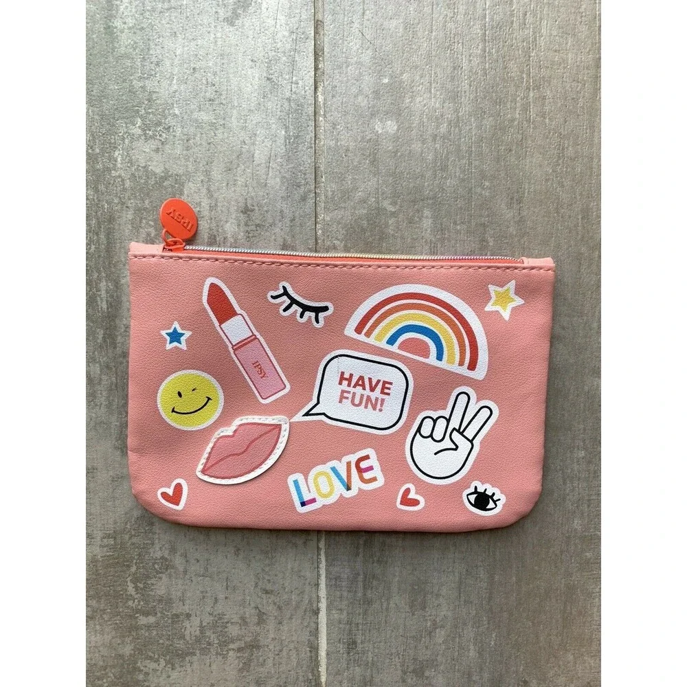 Makeup Bag Travel Case Wallet Clutch Organizer Pencil Case NEW Zip Cute